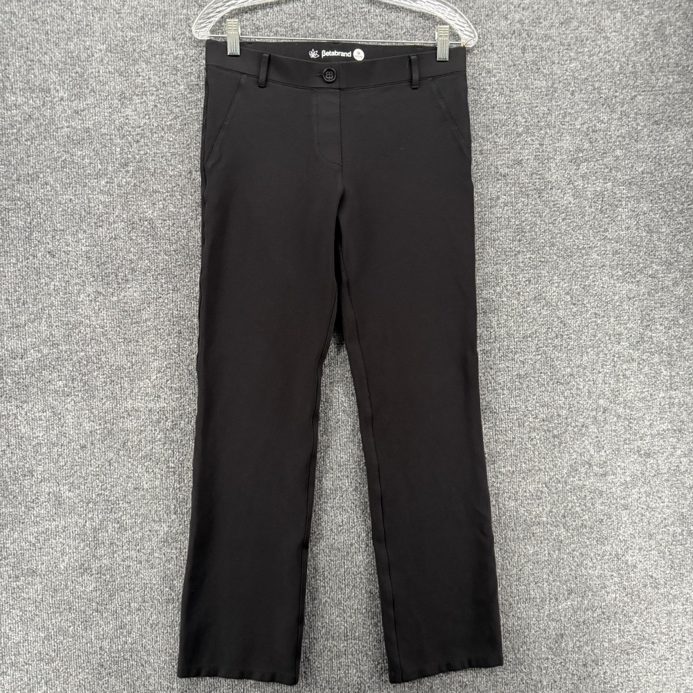 Betabrand Pants Womens M Petite Black Pull On Straight Leg Ladies Office Classic